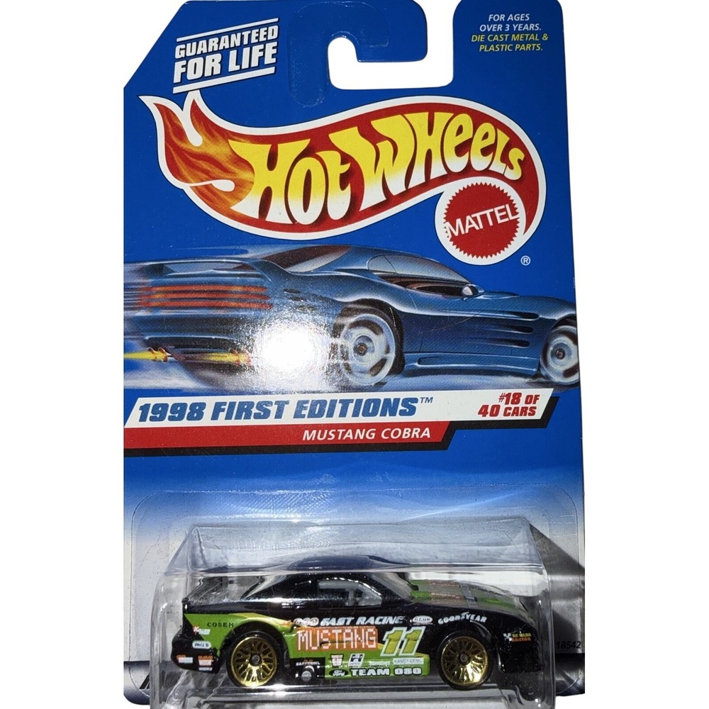 Hot Wheels 1998 First Editions Mustang Cobra Black Team Oso #18/40 Collector 665